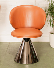 Load image into Gallery viewer, Brown Faux Leather Pedestal Chair
