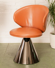 Load image into Gallery viewer, Brown Faux Leather Pedestal Chair
