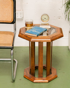 70’s Oak Hexagon End Table