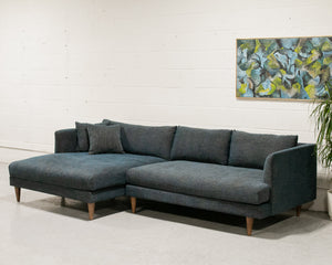 Elisa Blue Sectional Sofa with Chaise