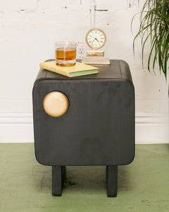 Black Nightstand with Round Pull