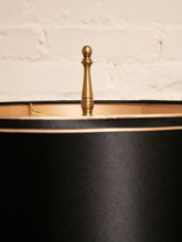 Load image into Gallery viewer, Brass Spindle Lamp with Black Shade
