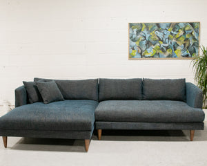 Elisa Blue Sectional Sofa with Chaise