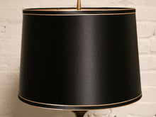 Load image into Gallery viewer, Brass Spindle Lamp with Black Shade
