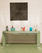 Load image into Gallery viewer, Midcentury Mirrored Glass Console Table with Mirrored Surface
