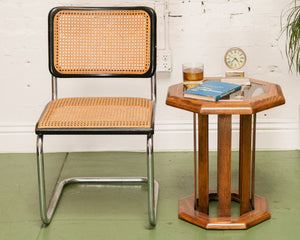 70’s Oak Hexagon End Table