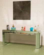 Load image into Gallery viewer, Midcentury Mirrored Glass Console Table with Mirrored Surface
