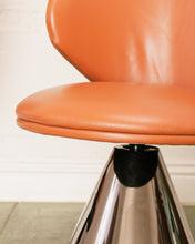 Load image into Gallery viewer, Brown Faux Leather Pedestal Chair
