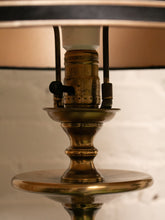 Load image into Gallery viewer, Brass Spindle Lamp with Black Shade
