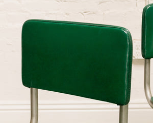 Retro Kelly Green Tubular Chrome Chair