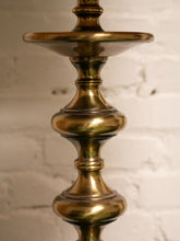 Load image into Gallery viewer, Brass Spindle Lamp with Black Shade
