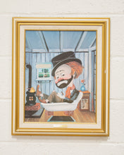 Load image into Gallery viewer, Red Skelton Freddie In The Tub Canvas Transfer From Original Oil Print Framed
