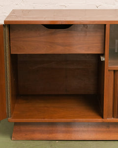 Mcm Walnut Sideboard with Opening