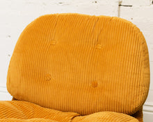 Load image into Gallery viewer, Mustard Corduroy Low Profile Swivel Chair
