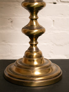 Brass Spindle Lamp with Black Shade