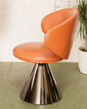 Load image into Gallery viewer, Brown Faux Leather Pedestal Chair
