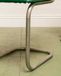 Retro Kelly Green Tubular Chrome Chair