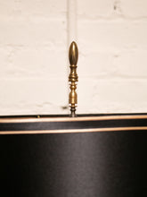 Load image into Gallery viewer, Brass Spindle Lamp with Black Shade
