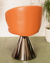 Load image into Gallery viewer, Brown Faux Leather Pedestal Chair
