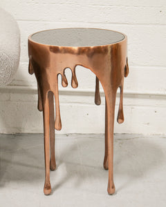 Volcano Drip Side Table in Copper