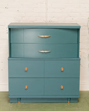 Load image into Gallery viewer, Dusty Blue Highboy Dresser
