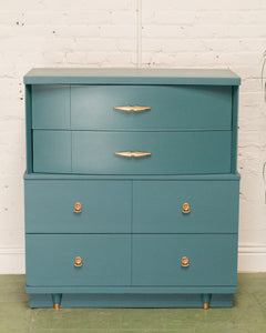 Dusty Blue Highboy Dresser