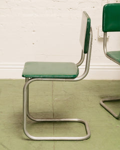 Retro Kelly Green Tubular Chrome Chair