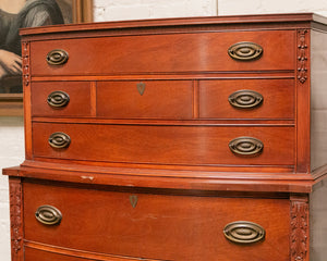 Antique Mahogany Federal Style Highboy Dresser