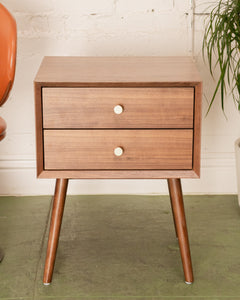 Mobi Nightstand with Brass Hardware