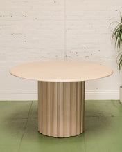 Load image into Gallery viewer, Faux Wood Round Fluted Dining Table
