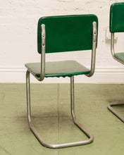 Load image into Gallery viewer, Retro Kelly Green Tubular Chrome Chair
