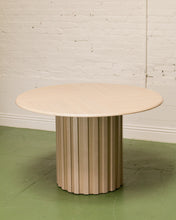 Load image into Gallery viewer, Faux Wood Round Fluted Dining Table
