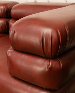 Elodie 2 Piece Modular Loveseat in Brown Leather