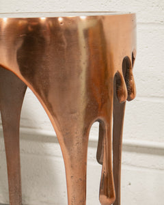 Volcano Drip Side Table in Copper