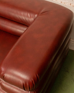 Elodie 2 Piece Modular Loveseat in Brown Leather