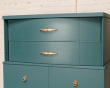 Load image into Gallery viewer, Dusty Blue Highboy Dresser
