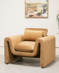 Skylark Caramel Velvet Chair