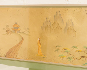 LaBarge Reverse Painted Chinoiserie Mirror