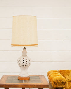 Cream Vintage Holllywood Regency Lamp