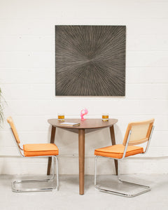 Blonde Cantilever Chair with Velvet Rust Seat