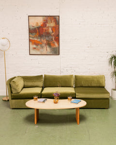 Vintage Modular Green Sofa