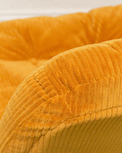 Mustard Corduroy Low Profile Swivel Chair