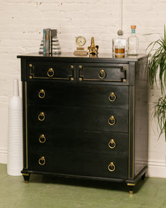 Original Black Chinoiserie Dresser by American of Martinsville