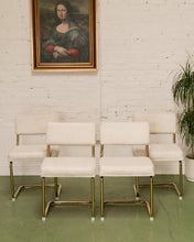 Load image into Gallery viewer, Cordoroy Chic Ivory and Brass Chair
