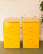 Load image into Gallery viewer, 1970s Akro-Mils Yellow Plastic File Cabinets
