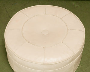 Large Mid-Century Modern Vinyl Foot Stool / Ottoman