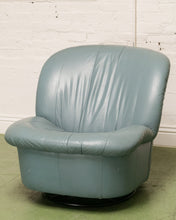 Load image into Gallery viewer, Vintage Postmodern 80s Leather Swivel Clam Chair
