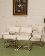 Load image into Gallery viewer, Cordoroy Chic Ivory and Brass Chair
