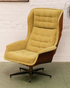 Vintage Green Lounge Chair & Ottoman