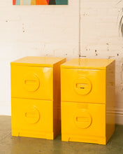 Load image into Gallery viewer, 1970s Akro-Mils Yellow Plastic File Cabinets
